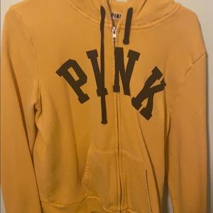 yellow PINK zip down jacket
